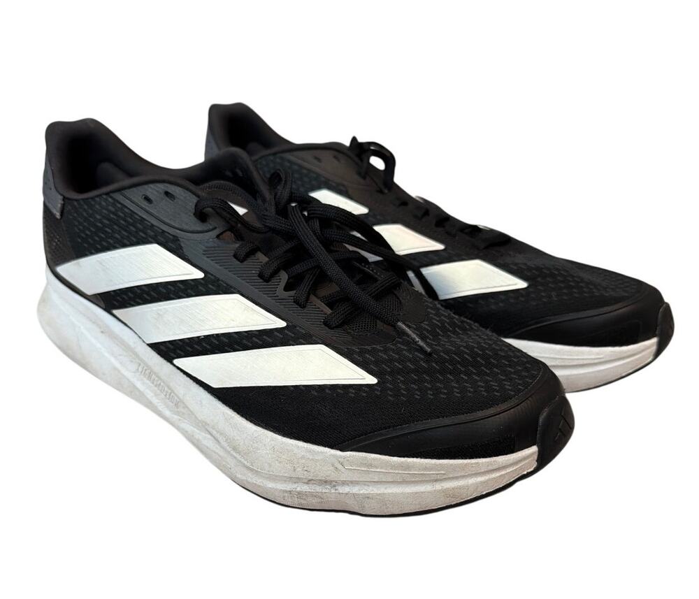 Adidas Duramo SL Running Shoes Men Sz 13 Black White Breathable Mesh